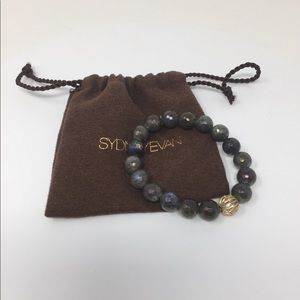 Sydney Evans Labadorite Gold Diamond Ball Bracelet